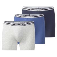 BALDESSARINI Herren Boxershorts, 3er Pack - Cyclists, Unterwäsche, Unterhosen, Baumwolle, Logo Blau/Hellgrau M