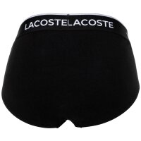 LACOSTE Mens Briefs, 3-pack - Casual, Briefs, Cotton Stretch, Logo Waistband Black/Grey/White S (Small)