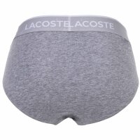 LACOSTE Mens Briefs, 3-pack - Casual, Briefs, Cotton Stretch, Logo Waistband Black/Grey/White XL (X-Large)