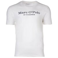 Marc O Polo mens pyjamas - 2-piece pyjama set, short, round neck, organic cotton White/Dark Blue L (Large)