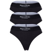 Marc O Polo ladies thongs, 3-pack - Logo waistband, Organic Cotton Stretch, Basic Black XS (X-Small)