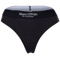 Marc O Polo ladies thongs, 3-pack - Logo waistband, Organic Cotton Stretch, Basic Black XS (X-Small)
