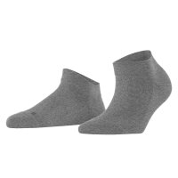 FALKE Ladies Sneaker Socks - Sensitive London, Cotton, Cuffs, Logo, unicolored, short Gray 35-38