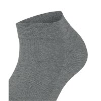 FALKE Ladies Sneaker Socks - Sensitive London, Cotton, Cuffs, Logo, unicolored, short Gray 35-38