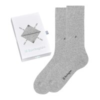 Burlington Herren Socken, 2er Pack - Geschenk-Box "Basic Gift Box" - Uni 2-Pack, Baumwolle, One Size Hellgrau 40-46