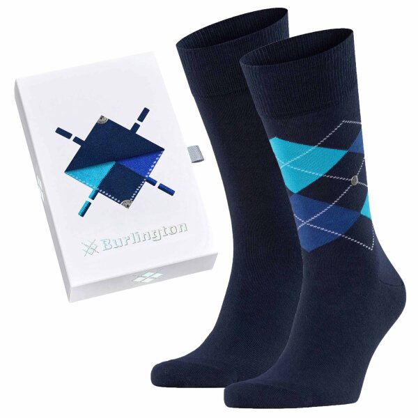 Burlington Herren Socken, 2er Pack - Geschenk-Box "Basic Gift Box" - Mixed 2-Pack, Baumwolle, One Size