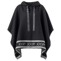 JOOP! ladies poncho - woven, hood, fringes, logo, one size