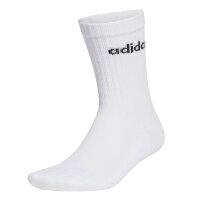 adidas Unisex Socken, 6er Pack - Linear Crew Cushioned, Logo, gepolstert, einfarbig  Schwarz/Grau/Weiß 43-45