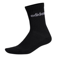 adidas unisex socks, 6-pack - Linear Crew Cushioned, logo, padded, solid color Black/Grey/White 43-45