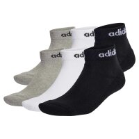 adidas Unisex Quarter Socks, 3-pack - Linear Cushioned Ankle, logo, padded, solid color