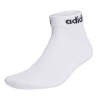 adidas Unisex Quarter Socken, 6er Pack - Linear Cushioned Ankle, Logo, gepolstert, einfarbig Weiß-43-45