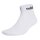 adidas Unisex Quarter Socks, 3-pack - Linear Cushioned Ankle, logo, padded, solid color White-43-45