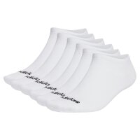 adidas Unisex Sneakersocken, 6er Pack - Thin Linear Low-Cut, dünne Socken, Logo, einfarbig Weiß-37-39