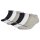 adidas Unisex Sneaker Socks, 3-Pack - Thin Linear Low-Cut, Rhin Socks, Logo, Solid Color Black/Grey/White-37-39
