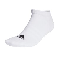 adidas Unisex Sneaker Socks, 6-pack - Cushioned Low-Cut, Logo, Padded, Solid Color White 40-42
