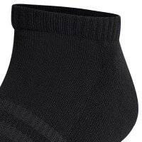 adidas Unisex Sneaker Socks, 6-pack - Cushioned Low-Cut, Logo, Padded, Solid Color Black 43-45