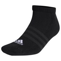 adidas Unisex Sneakersocken, 6er Pack - Cushioned Low-Cut, Logo, gepolstert, einfarbig  Schwarz 37-39