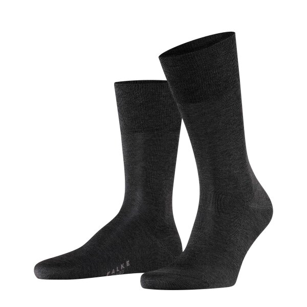 FALKE Herren Socken Multipack - Tiago, Strümpfe, Baumwolle, Logo, lang, einfarbig Dunkelgrau 43-44 2er Pack (2x1P)