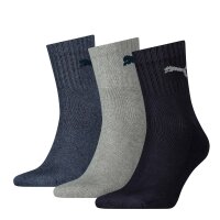 PUMA Unisex Sportsocken, 3 Paar - Short Crew Socks, Tennissocken, einfarbig