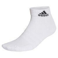 adidas Unisex Quarter Socken, 6er Pack - Cushioned Sportswear Ankle, Logo, gepolstert, einfarbig  Weiß 46-48