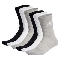 adidas Unisex Socken, 6er Pack - Cushioned Crew, Logo, gepolstert, einfarbig