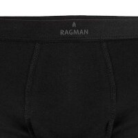 RAGMAN Herren Boxershorts, 4er Pack - Unterwäsche, Unterhose, Baumwollmischung, Logo, einfarbig Schwarz S