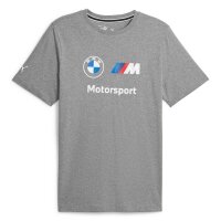 PUMA Herren T-Shirt - Motorsport, BMW MMS ESS LOGO TEE, Baumwolle, kurz, einfarbig Grau M