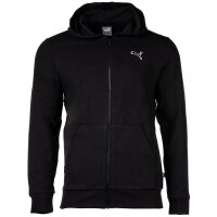PUMA Mens Sweat Jacket - Better Essentials Full-Zip Hoodie FL, hood, cotton Black S (Small)