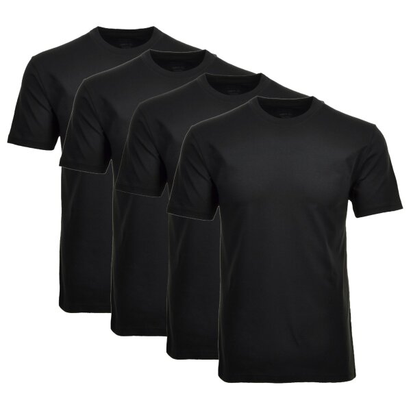 RAGMAN Mens T-Shirt 2-pack - 1/2 sleeve, undershirt, round neck Black M (Medium)