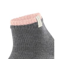FALKE Damen Sneaker-Socken - Cosy Plush, Bündchen,wärmend, kurz Hellgrau/Rosa 35-38