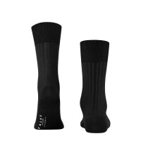 FALKE Herren Socken - Shadow, Strümpfe, Baumwolle, Logo, lang, einfarbig Schwarz/Grau 41-42