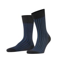 FALKE Mens Socks - Shadow, socks, cotton, logo, long, unicoloured Grey/Blue 43-44