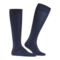 FALKE Mens Knee Socks - Tiago, Socks, Organic Cotton, Logo, long, one color Dark Blue 47-48