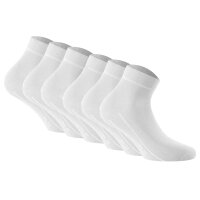 Rohner Basic Unisex Quarter Socken, 6er Pack - Sneaker Plus, Baumwolle Weiß 35-38