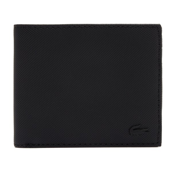 LACOSTE Mens Wallet - M Billfold Coin, Faux Leather, 9.5x12x2.5cm (HxLxW) Black
