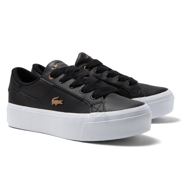 LACOSTE Damen Sneaker - ZIANE PLATFORM, Turnschuhe, Plateau-Sohle, Echt Leder Schwarz EUR 41