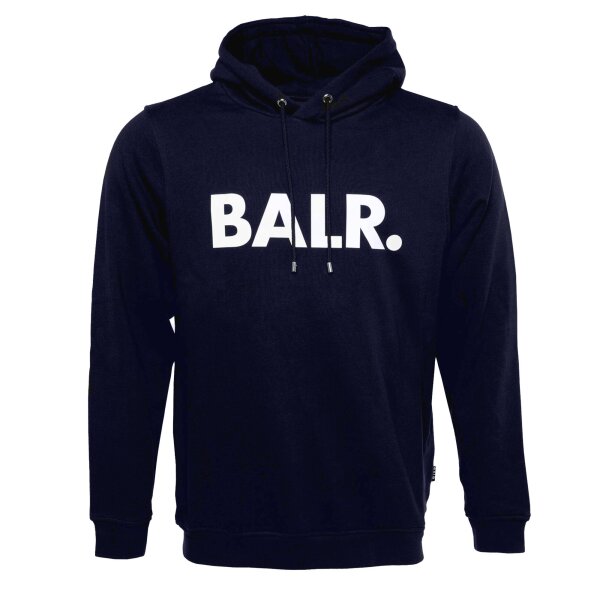 BALR. Herren Hoodie - Brand Straight Hoodie, Kapuze, Logo, Baumwollmischung Dunkelblau S