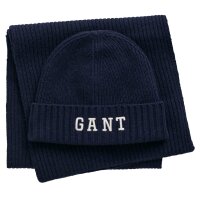 GANT Mens Hat and Scarf Gift Set, 2-piece - ribbed knit, wool, One Size