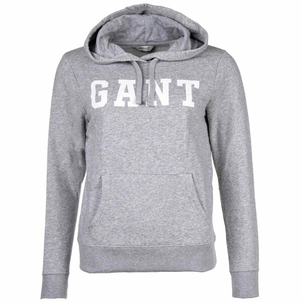 GANT Damen Hoodie - REGULAR GRAPHIC HOODIE, Kapuzen-Sweatshirt, Logo Grau XS