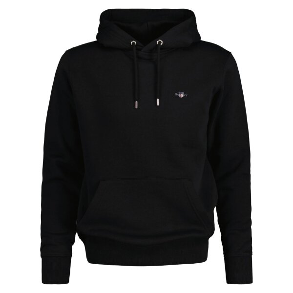 GANT Mens Hoodie - REGULAR SHIELD HOODIE, hooded sweatshirt, cotton mix Black S (Small)