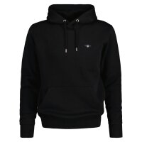 GANT Mens Hoodie - REGULAR SHIELD HOODIE, hooded sweatshirt, cotton mix Black S (Small)