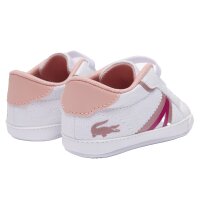 LACOSTE Baby Schuhe - L004 Cub, Krabbelschuhe, Sneaker, Textil mit Kunstleder Weiß/Pink EUR 17