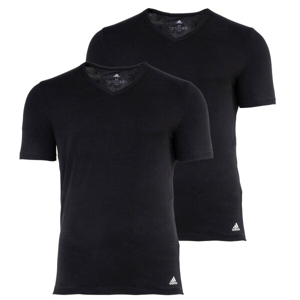 adidas Herren T-Shirt, Multipack - Active Flex Cotton, V-Ausschnitt, uni