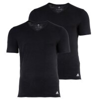 adidas mens T-shirt, 2-pack - Active Flex Cotton, V-neck, plain Black S (Small)
