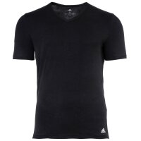 adidas mens T-shirt, 2-pack - Active Flex Cotton, V-neck, plain Black S (Small)