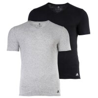 adidas mens T-shirt, 2-pack - Active Flex Cotton, V-neck, plain Black S (Small)