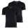 adidas mens T-shirt, 2-pack - Active Flex Cotton, V-neck, plain Black S (Small)