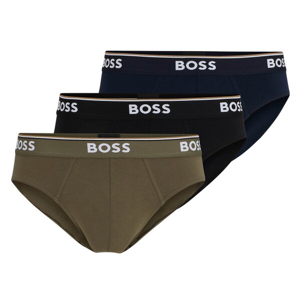 BOSS Herren Slips, 3er Pack - Briefs 3P Power, Cotton Stretch, Logo, einfarbig