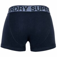 Superdry Herren Boxershorts, 3er Pack - TRUNK TRIPLE PACK, Logobund, Organic Cotton Dunkelblau S