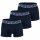 Superdry Herren Boxershorts, 3er Pack - TRUNK TRIPLE PACK, Logobund, Organic Cotton Dunkelblau S